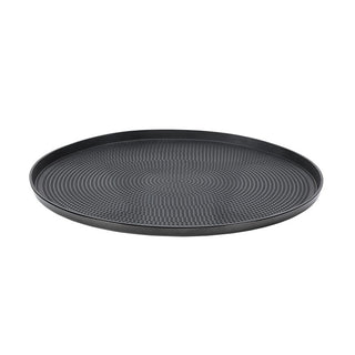 Service Ideas Modern Edge Serving Tray, 14" Diameter, 12/Case - Black