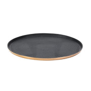 Service Ideas Modern Edge Serving Tray, 14" Diameter, 12/Case - Black Rose Gold