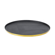 Service Ideas Modern Edge Serving Tray, 14" Diameter, 12/Case - Black Gold