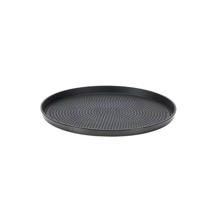 Service Ideas Modern Edge Serving Tray, 9" Diameter, 12/Case - Black