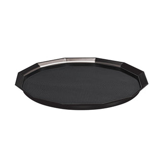 Service Ideas Metallic Elements Serving Tray, 16" Diameter, 12/Case - Black