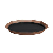 Service Ideas Metallic Elements Serving Tray, 1 1/4" High, 12/Case - Black Rose Gold