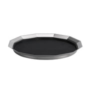 Service Ideas Metallic Elements Serving Tray, 1 1/4" High, 12/Case - Black Silver