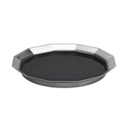 Service Ideas Metallic Elements Serving Tray, 1" High, 12/Case - Black Silver