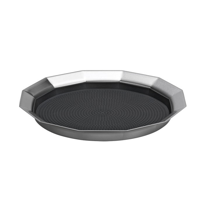 Service Ideas Metallic Elements Serving Tray, 1" High, 12/Case - Black Silver