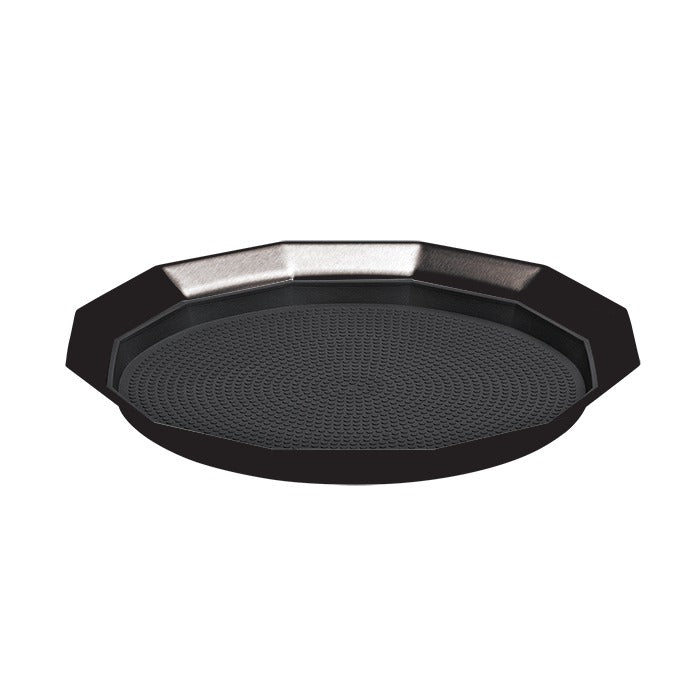 Service Ideas Metallic Elements Serving Tray, 1" High, 12/Case - Black