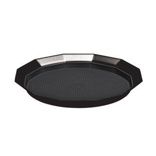 Service Ideas Metallic Elements Serving Tray, 1" High, 12/Case - Black