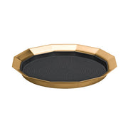 Service Ideas Metallic Elements Serving Tray, 1" High, 12/Case - Black Gold
