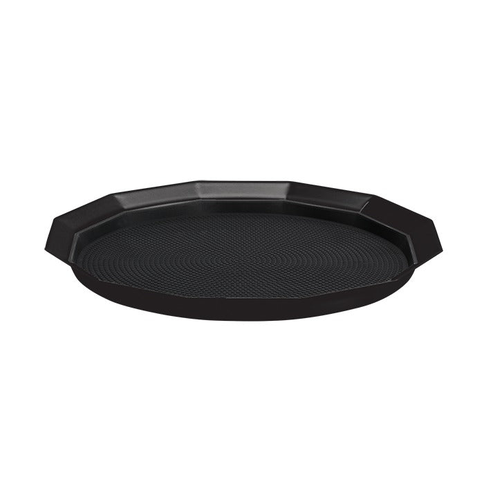 Service Ideas Metallic Elements Serving Tray, 1 1/4" High, 12/Case - Black