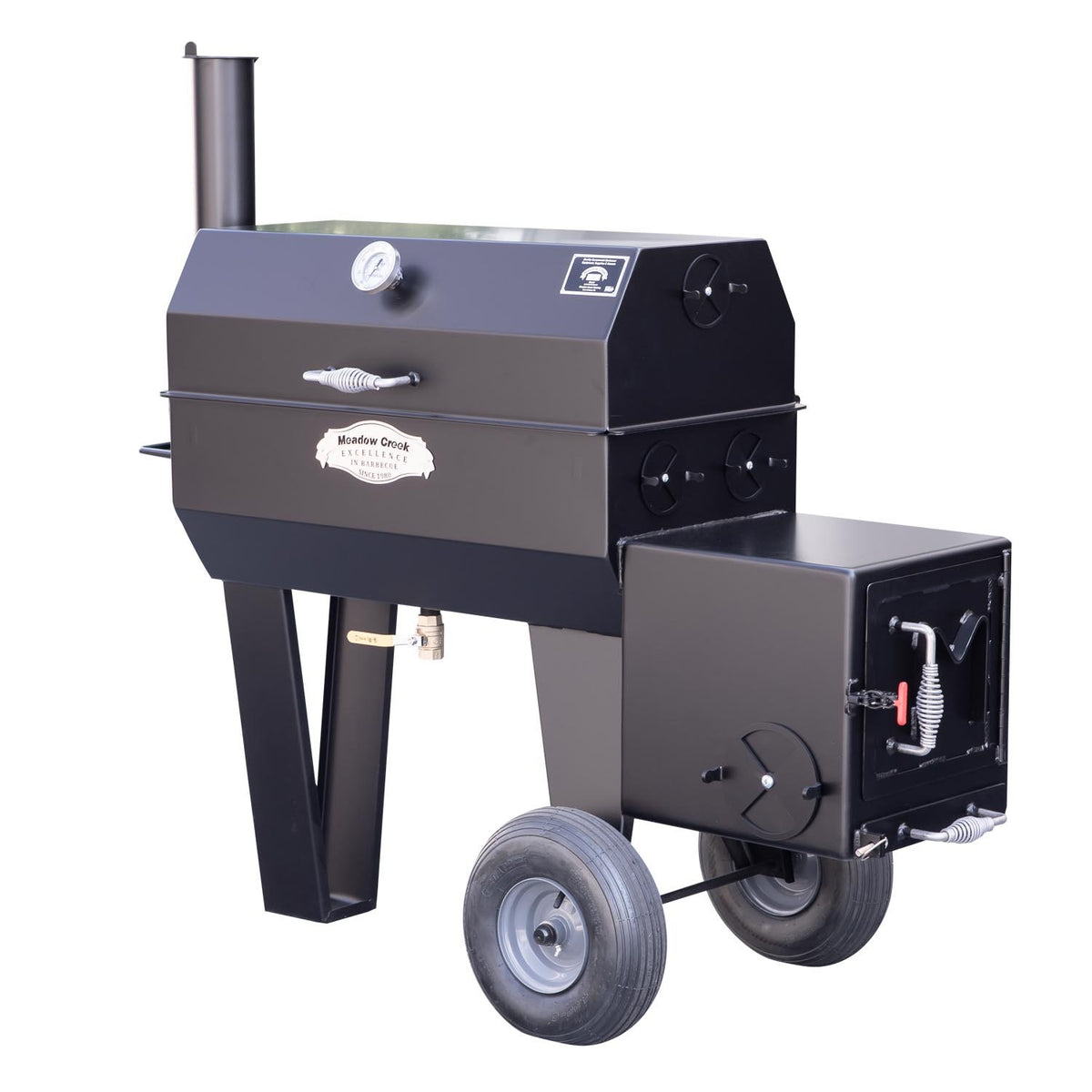 Meadow Creek SQ36 Stainless Steel Smoker, 29" x 61 1/2", Black - Default Title