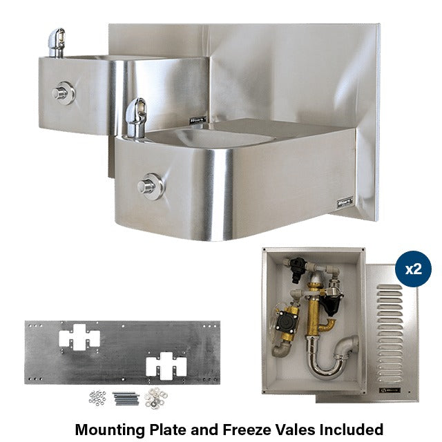 Haws Corporation 1119FRB Stainless Steel Drinking Fountain, 32" Wide, Silver - Default Title