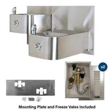 Haws Corporation 1119FRB Stainless Steel Drinking Fountain, 32" Wide, Silver - Default Title