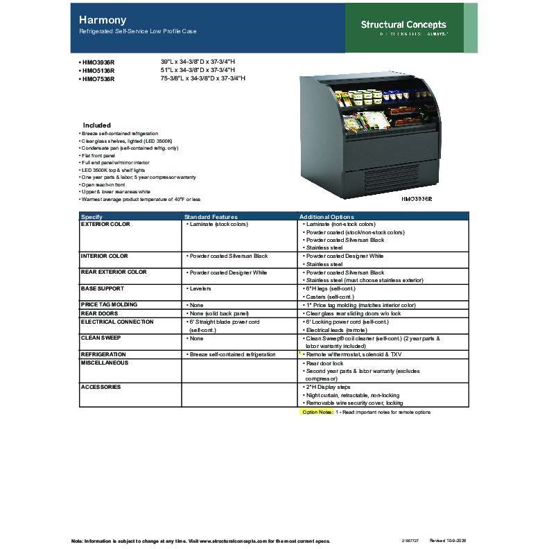 Structural Concepts HMO3936R ALL BLACK Air Curtain Merchandiser, 38 3/4" Wide, 110-120V - Default Title
