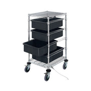 Quantum Storage Systems Bin Cart, 21" Wide, Black - 4 6"