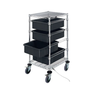 Quantum Storage Systems Bin Cart, 21" Wide, Black - 4 6"