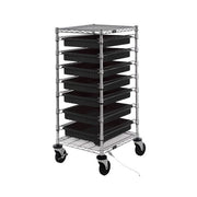 Quantum Storage Systems Bin Cart, 21" Wide, Black - 7 3"