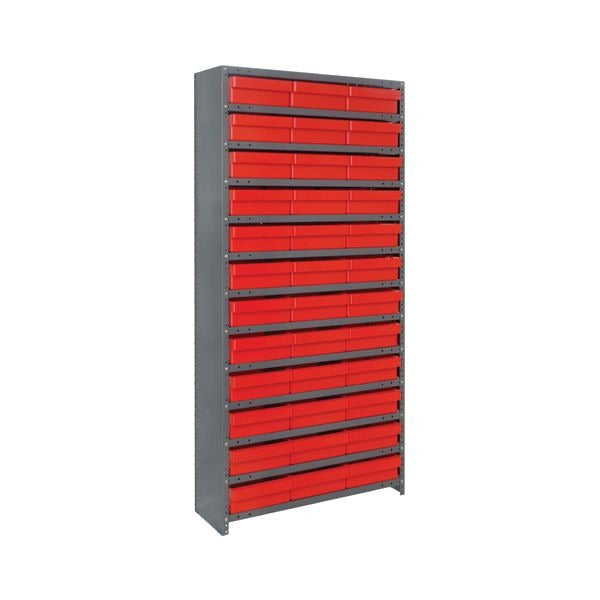 Quantum Storage Systems CL1275 Super Tuff Steel Shelving System, 12" x 36" - Red