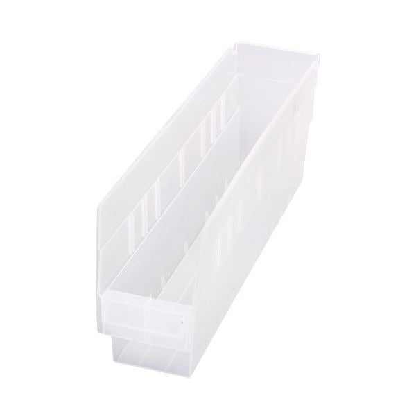 Quantum Storage Systems Polypropylene Shelf Bin, 4 3/8" x 17 7/8" - Clear