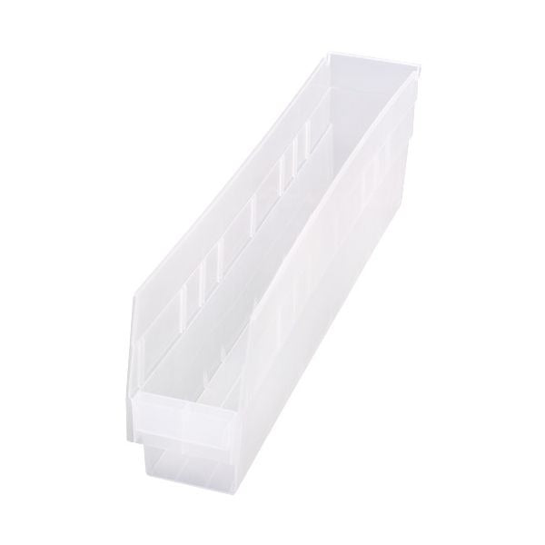 Quantum Storage Systems Polypropylene Shelf Bin, 4 3/8" x 23 5/8" - Clear