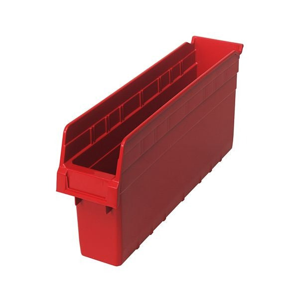 Quantum Storage Systems Polypropylene Shelf Bin, 4 3/8" x 17 7/8" - Blue