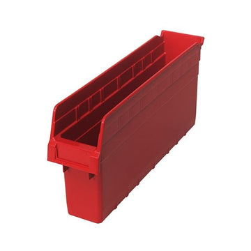 Quantum Storage Systems Polypropylene Shelf Bin, 4 3/8" x 17 7/8" - Blue