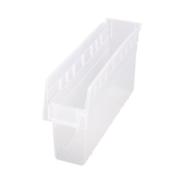 Quantum Storage Systems Polypropylene Shelf Bin, 4 3/8" x 17 7/8" - Clear