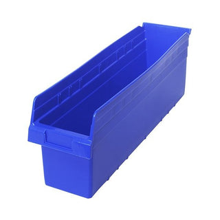 Quantum Storage Systems Polypropylene Shelf Bin, 6 5/8" x 23 5/8" - Blue