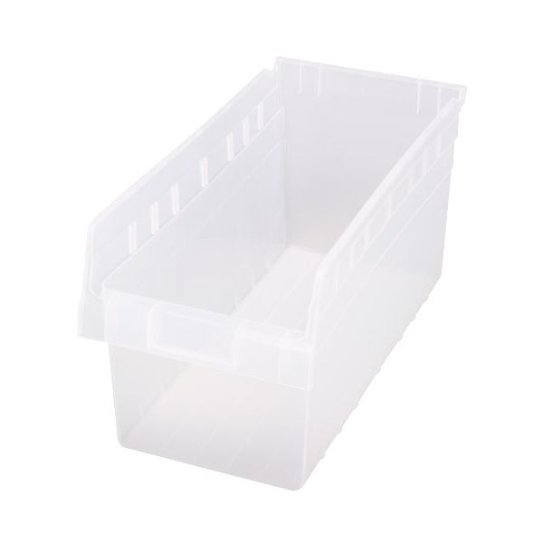 Quantum Storage Systems Polypropylene Shelf Bin, 8 3/8" x 17 7/8" - Clear