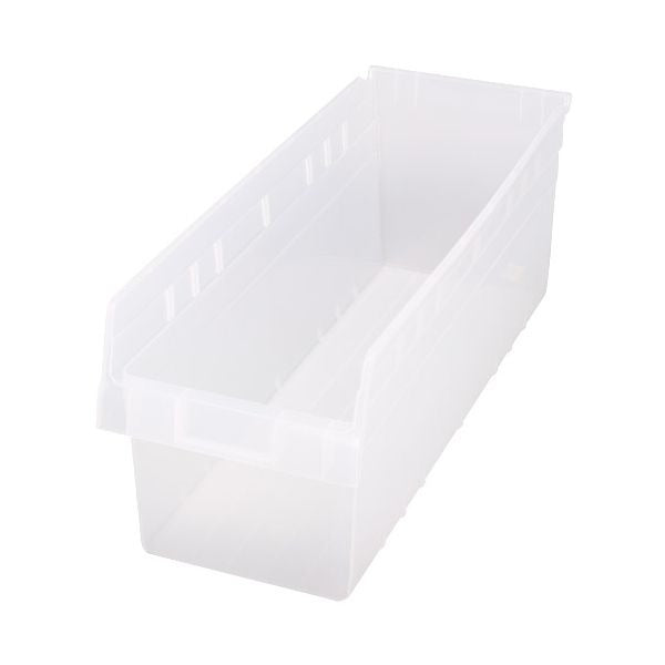 Quantum Storage Systems Polypropylene Shelf Bin, 8 3/8" x 23 5/8" - Clear