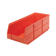 Quantum Storage Systems Polypropylene Stackable Shelf Bin, 20 1/2" Long, Black - 8 1/4"