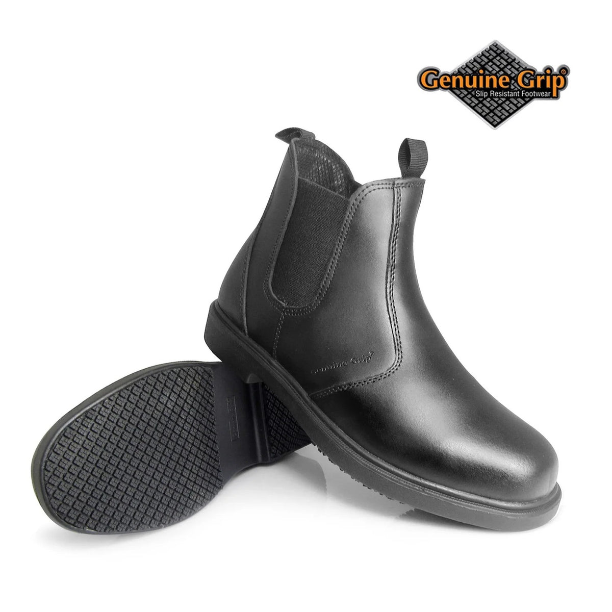 Genuine Grip Footwear 7141 Leather Boot, Black - 12 Wide