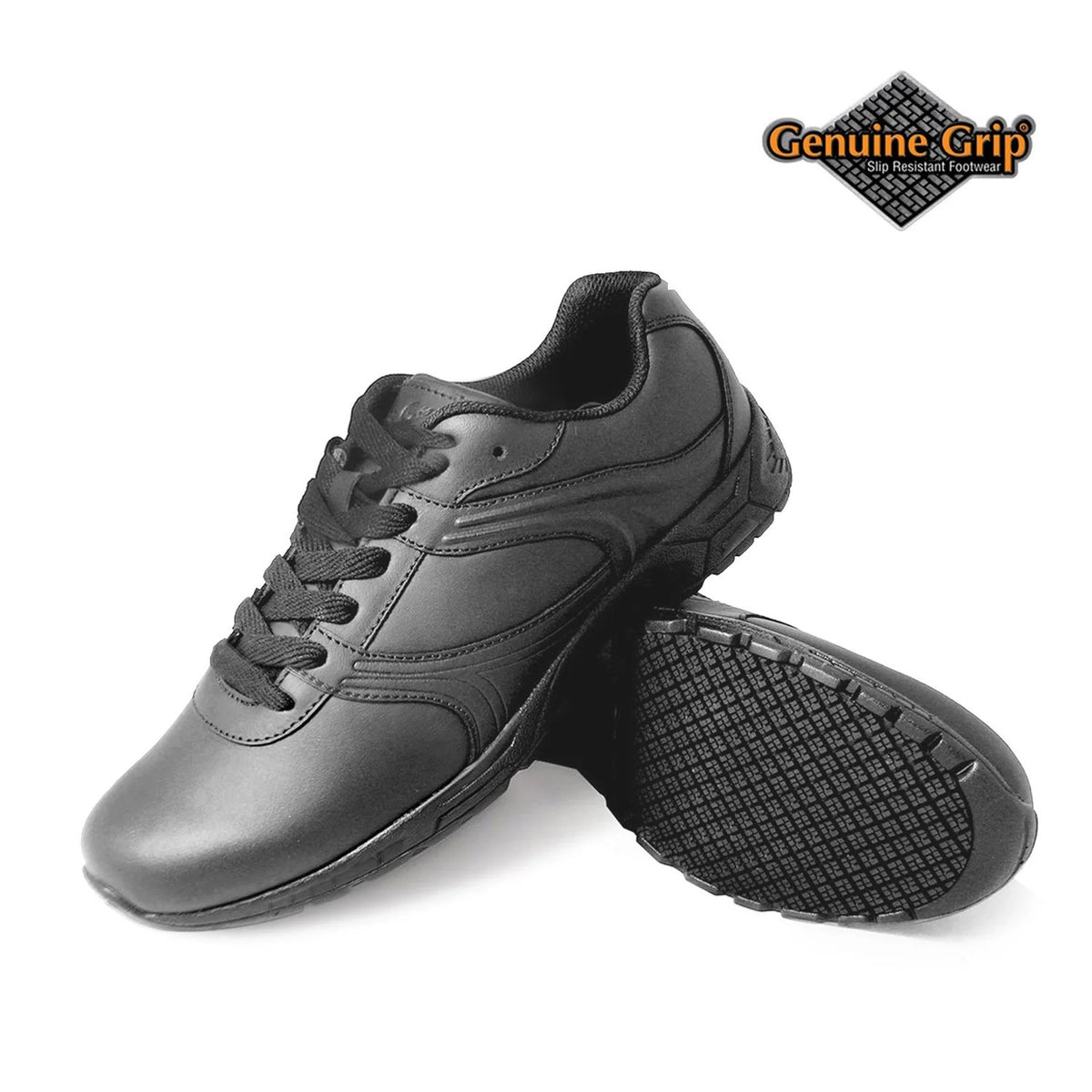Genuine Grip Footwear 130 Slip Shoe, Black - 5.5