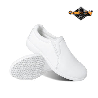 Genuine Grip Footwear 415-5.5M Leather Shoe, 5.5, White - Default Title