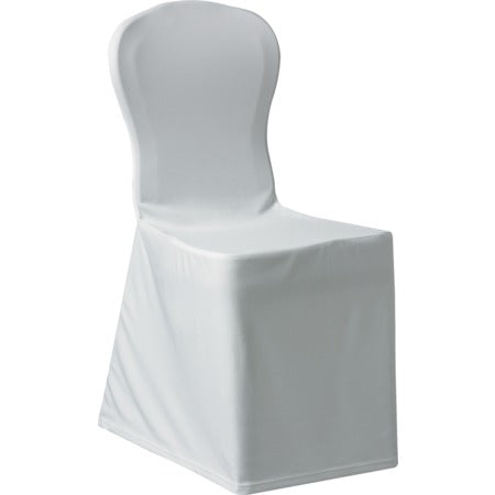 Snap Drape Polyester Chair Cover - White