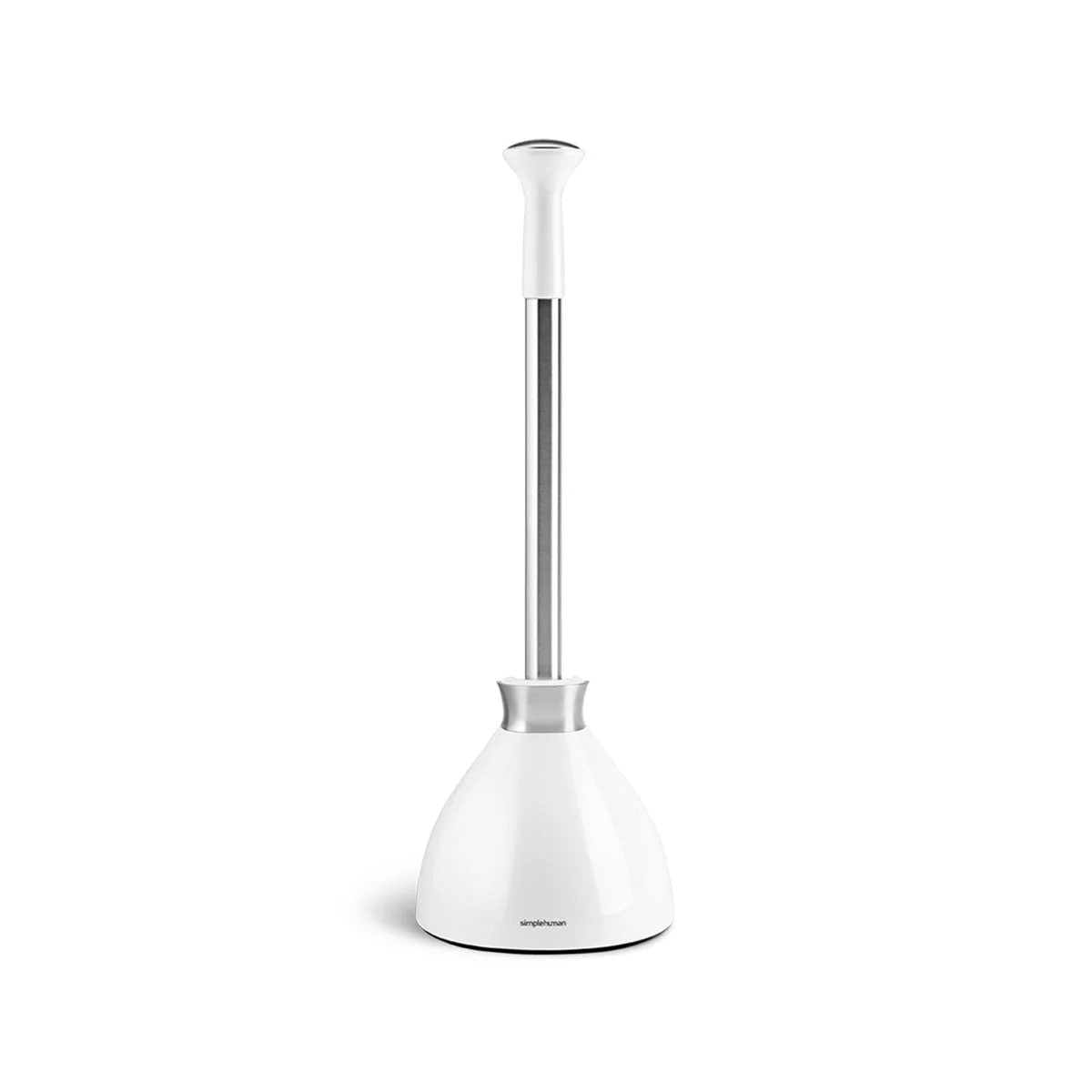 simplehuman Toilet Plunger, 7 1/8" Wide - White