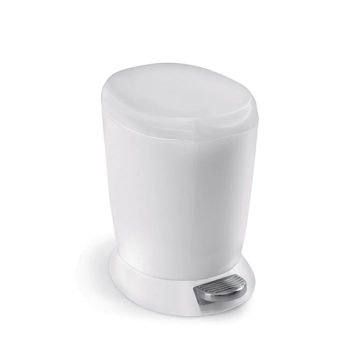 simplehuman CW1318 Plastic Step-On Trash Can, 1.6 gal., White - Default Title