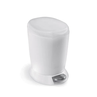 simplehuman CW1318 Plastic Step-On Trash Can, 1.6 gal., White - Default Title