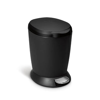 simplehuman CW1319 Plastic Step-On Trash Can, 1.6 gal., Black - Default Title