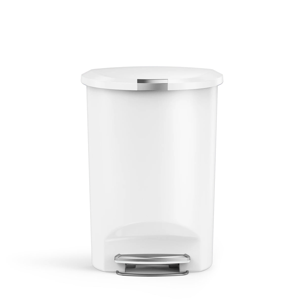 simplehuman Step-On Trash Can - White