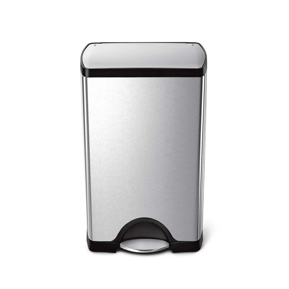 simplehuman CW1814 Stainless Steel Step-On Trash Can, 10 gal., Silver - Default Title
