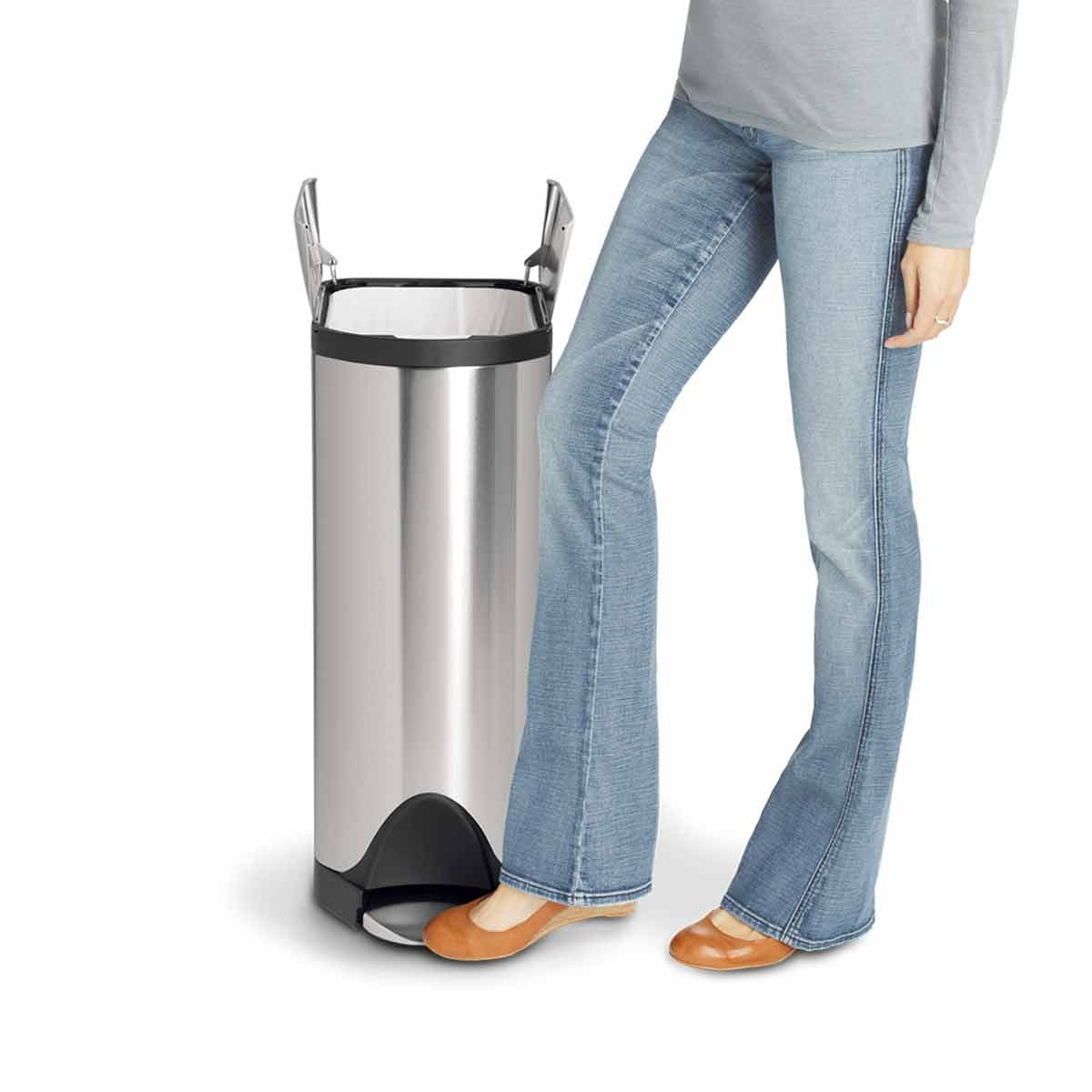 simplehuman CW1824 Stainless Steel Trash Can, 8 gal., Silver - photo 2