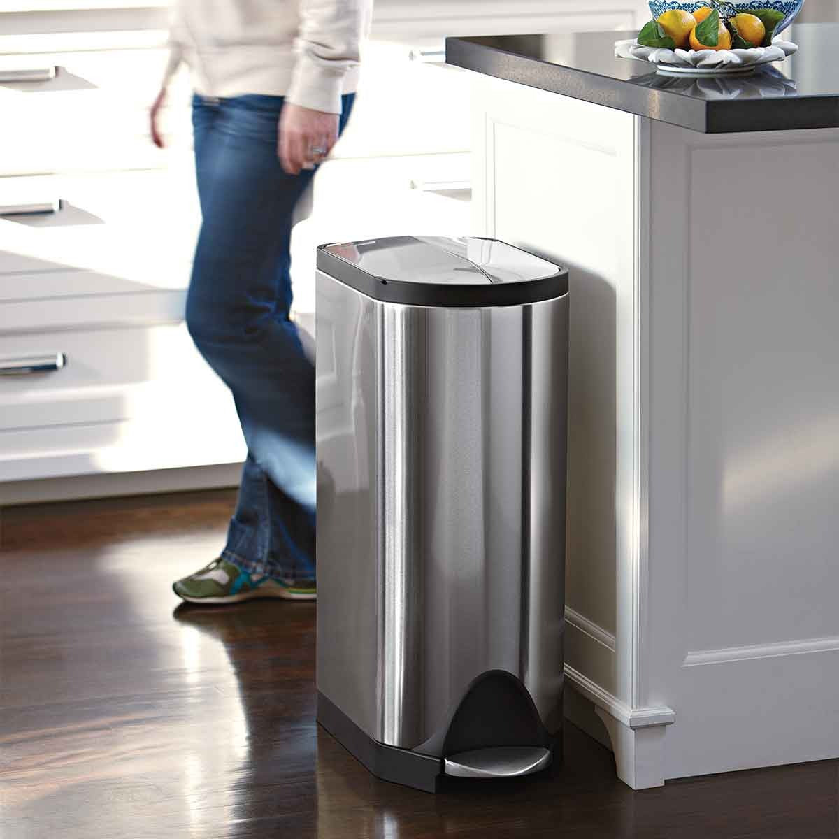simplehuman CW1824 Stainless Steel Trash Can, 8 gal., Silver - photo 4