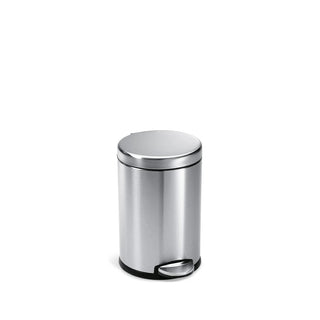 simplehuman Stainless Steel Step-On Trash Can, 1.2 gal. - Brushed
