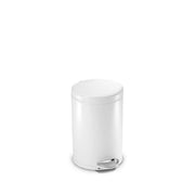 simplehuman Stainless Steel Step-On Trash Can, 1.2 gal. - White