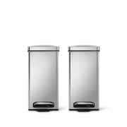 simplehuman CW1898 Stainless Steel Step-On Trash Can, 2.6 gal., Silver - photo 2