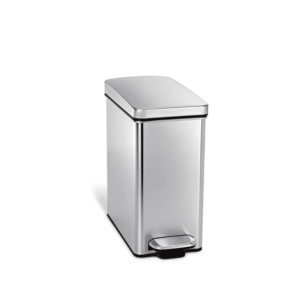 simplehuman CW1898 Stainless Steel Step-On Trash Can, 2.6 gal., Silver - Default Title