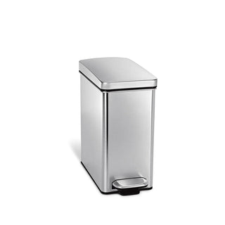 simplehuman CW1898 Stainless Steel Step-On Trash Can, 2.6 gal., Silver - Default Title