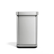 simplehuman Stainless Steel Step-On Trash Can, 25 13/16" High - Silver / 12 gal.