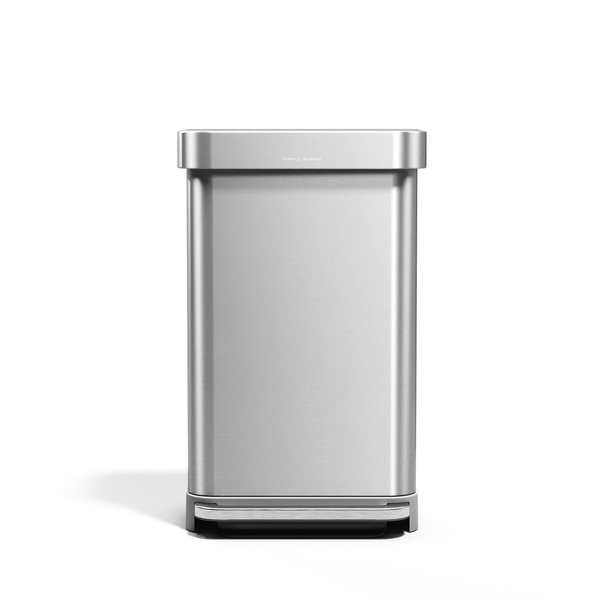 simplehuman Stainless Steel Step-On Trash Can, 25 13/16" High - Silver / 12 gal.