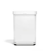simplehuman CW2026 Stainless Steel Step-On Trash, 15 gal. 55 Liters, White - Default Title